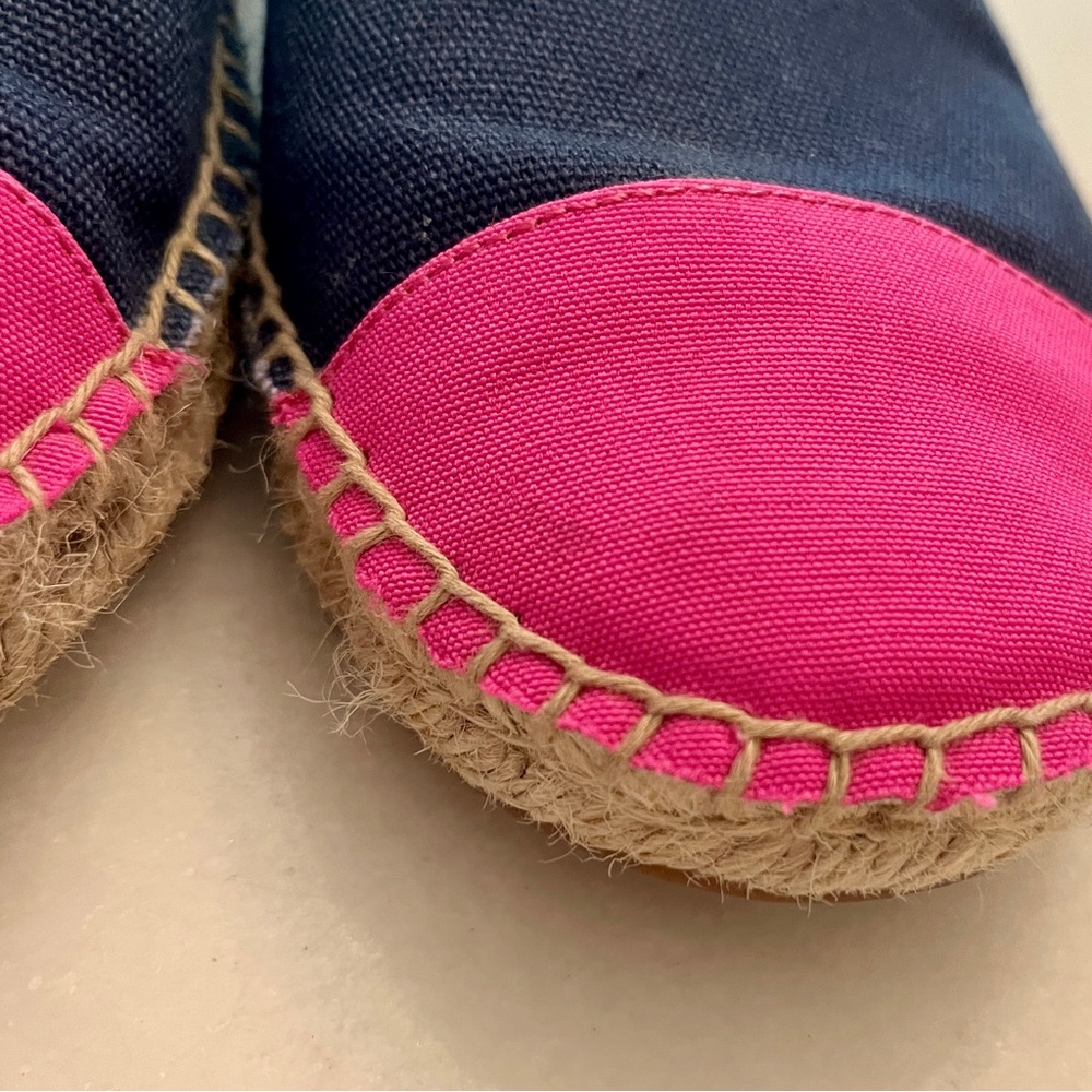 J Crew Colorblock Canvas Espadrilles‎ Navy and Pink Size 7 - Picture 7 of 12